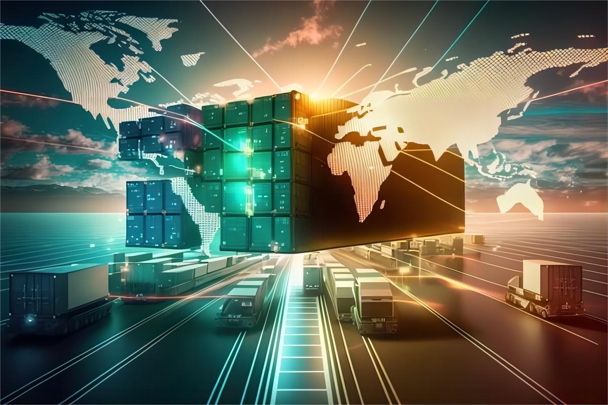 Professional logistics team handling cargo