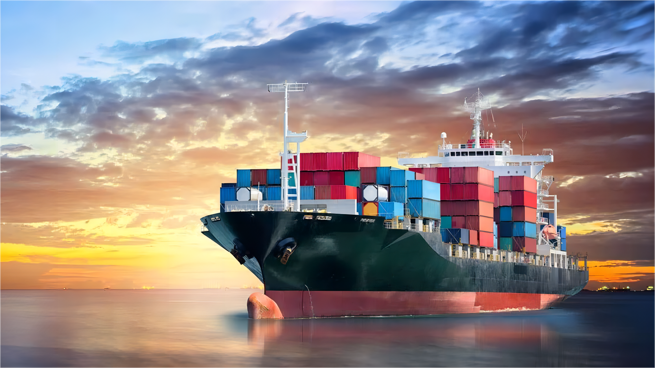 Cargo ship transporting containers from China to Canada via Spain
