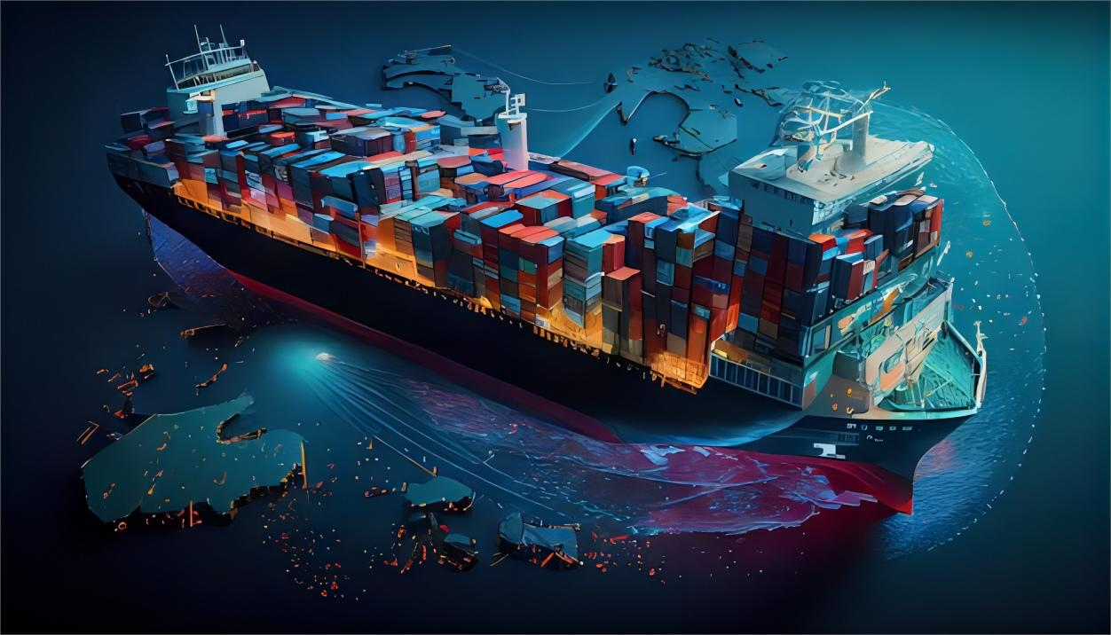 Cargo ship and airplane representing cargo transportation china usa